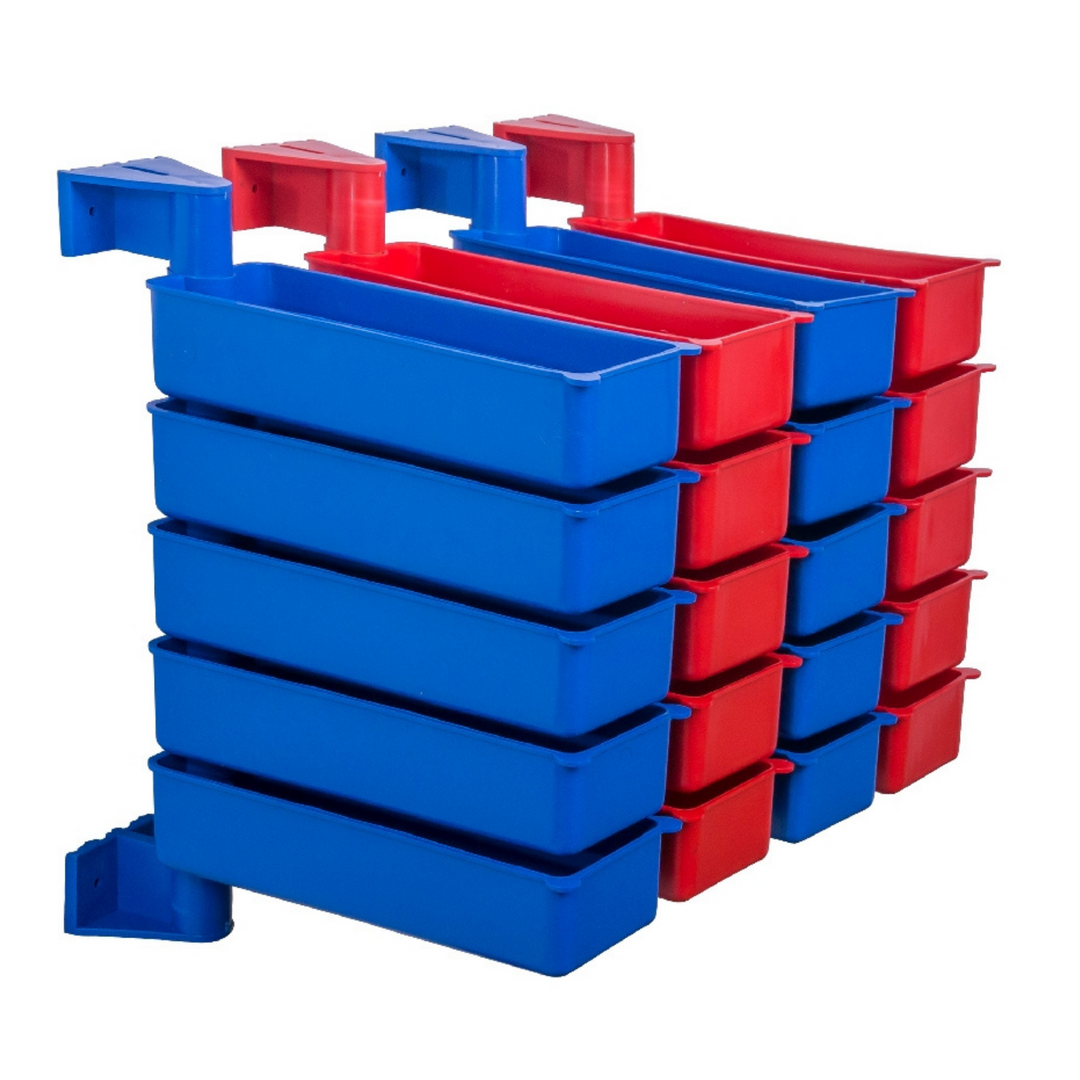 PIVOT Set de 3 containere rotative de depozitare, polipropilenă, culoare roșie, organizează