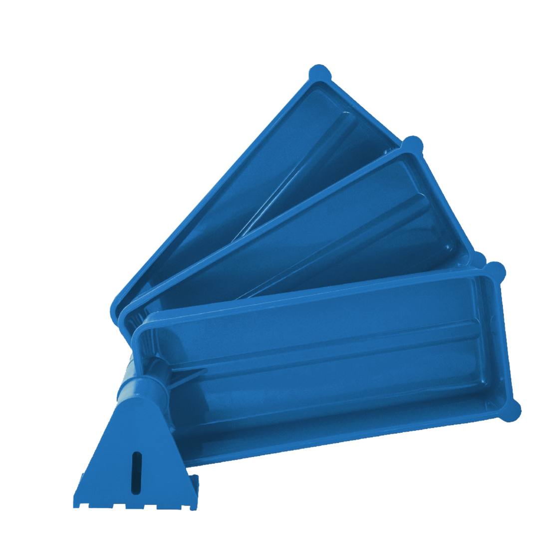 PIVOT Set de 3 containere rotative de depozitare, polipropilenă, culoare albastră, organizează