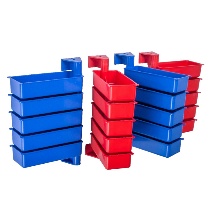 PIVOT Set de 5 containere rotative de depozitare, polipropilenă, culoare albastră, organizează