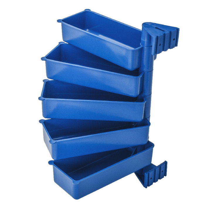 PIVOT Set de 5 containere rotative de depozitare, polipropilenă, culoare albastră, organizează