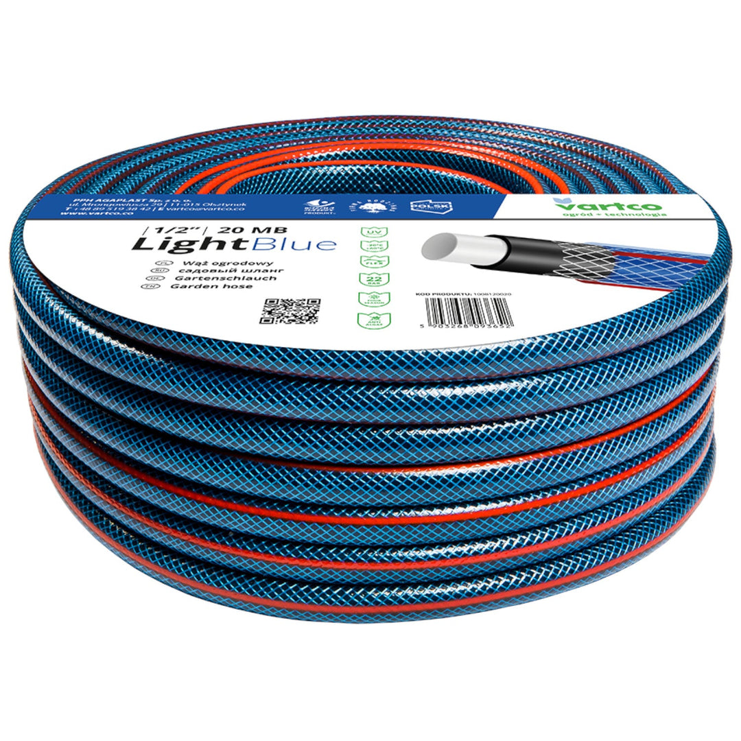 Vartco svijetloplava vrtna crijeva 1/2" 20 m, 4-slojna