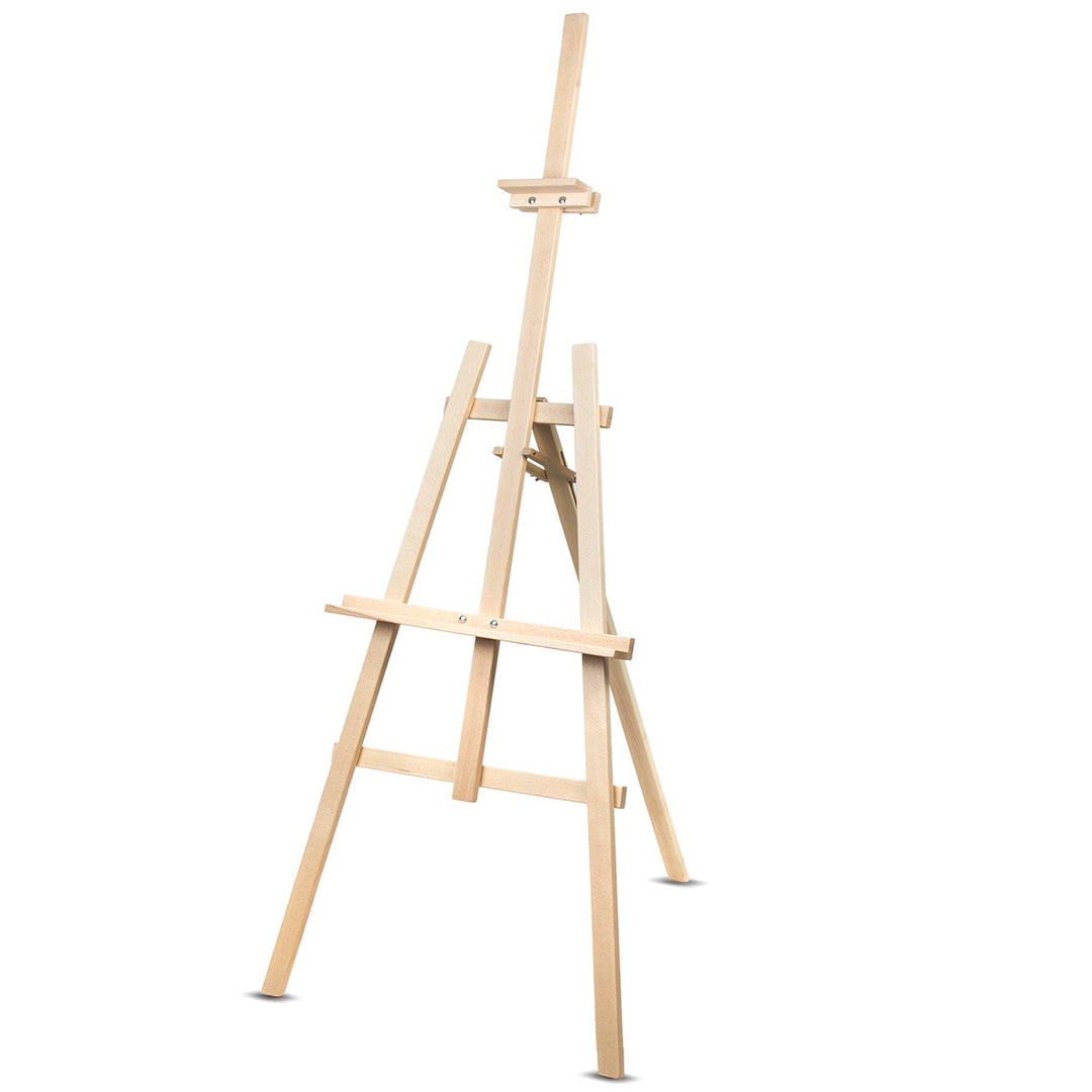 WOODOK 150 cm slikarni stalak, stabilno bukovo drvo, prirodno ekološko drvo, za odrasle i djecu, profesionalne umjetnike, drveni stalak