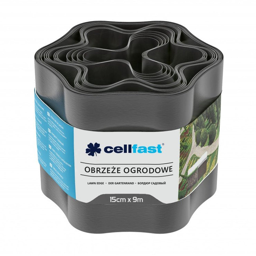 Cellfast obruba za vrt 15 cm x 9 m – grafitna boja