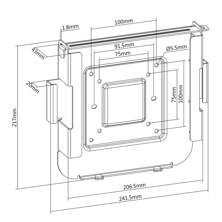 Maclean MAC Mini nosač, VESA 75X75/100X100, za MAC Mini od 2014., MC-473