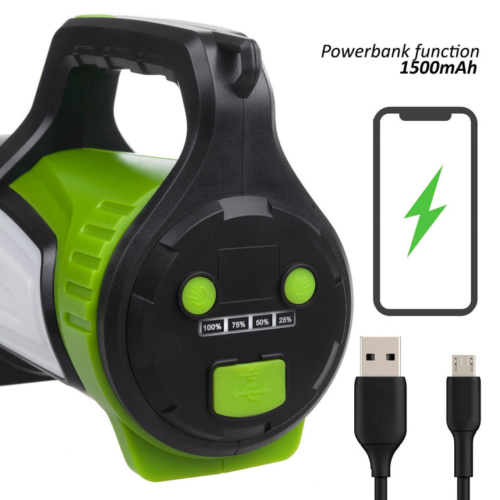 Maclean 3-u-1 LED svjetiljka, funkcija power bank, 3 načina osvjetljenja, 5W XM-L-T6, hladno bijela 6500K, 3,7V 3x18650, 4500mAh, MCE345