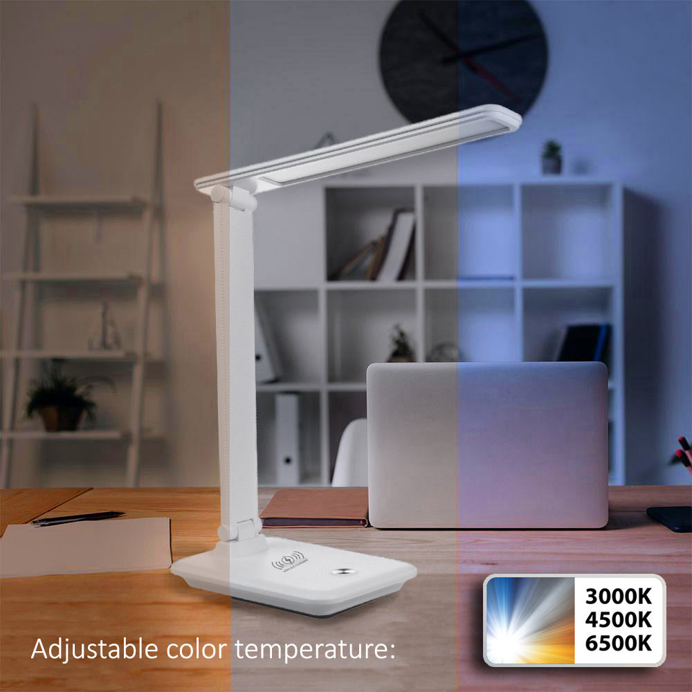 Maclean LED stolna lampa, max. 9 W, 220-240 V AC, promjenjiva boja, prigušiva, bežični punjač, 450 lm, MCE616 W