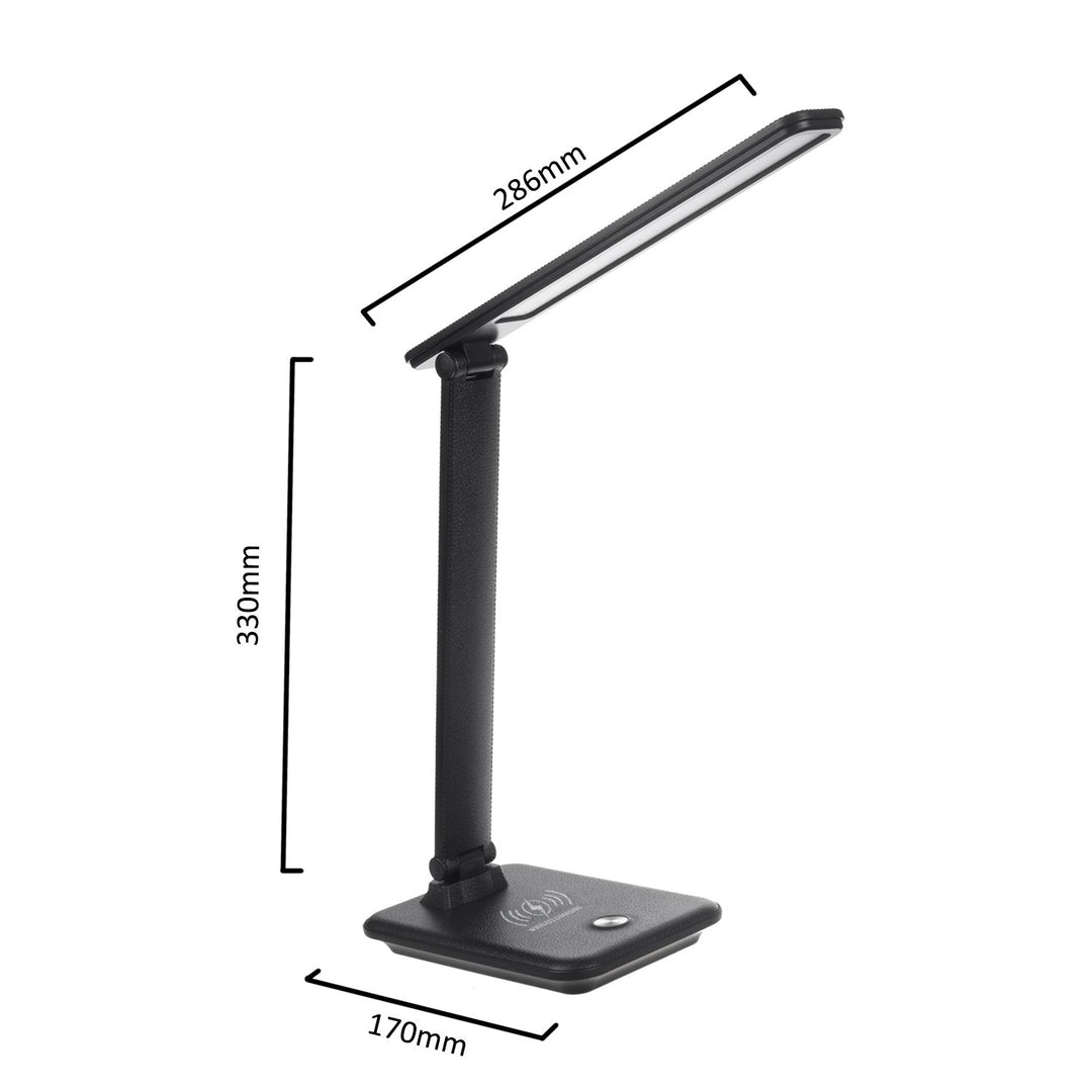 Maclean LED stolna lampa, max. 9 W, 220-240 V AC, promjenjiva boja, prigušiva, bežični punjač, 450 lm, MCE616 B