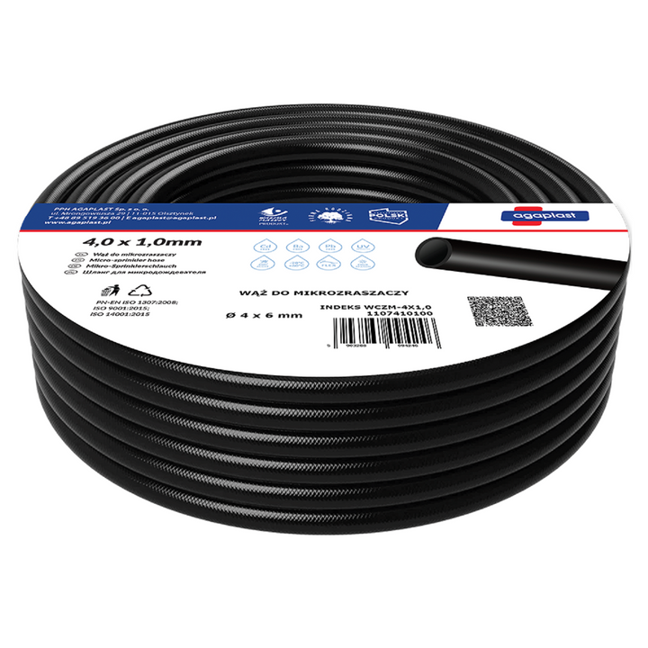 Univerzalni crijevo za AGAPLAST mikroprskalice, 50 m, unutarnji promjer 4 mm