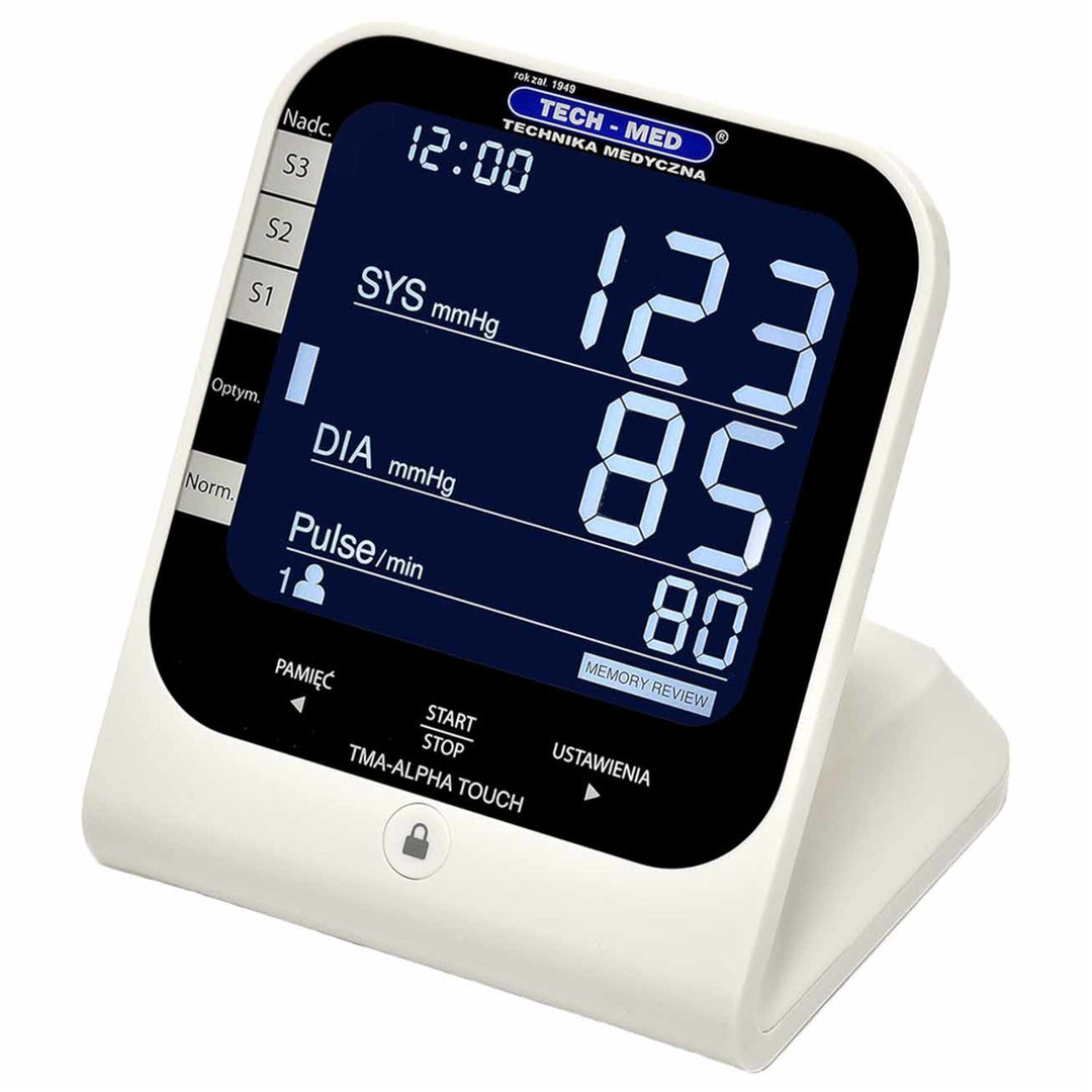 Digitalni monitor krvnog tlaka, univerzalni manžet: 22–42 cm, WHO klasifikacijski indikator TECH-MED TMA-ALPHA TOUCH