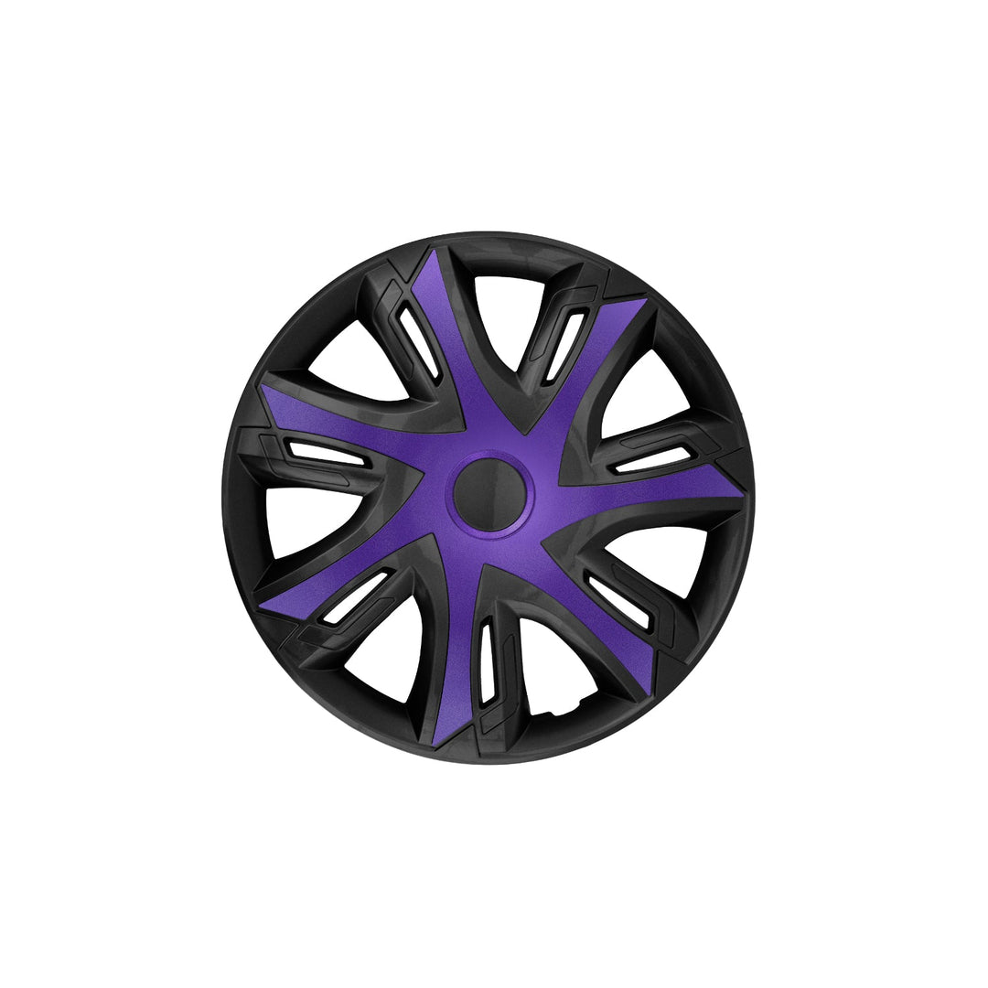 15" NRM N-Power dvobojne ljubičasto/crne središnje kapice za felge, 4 komada