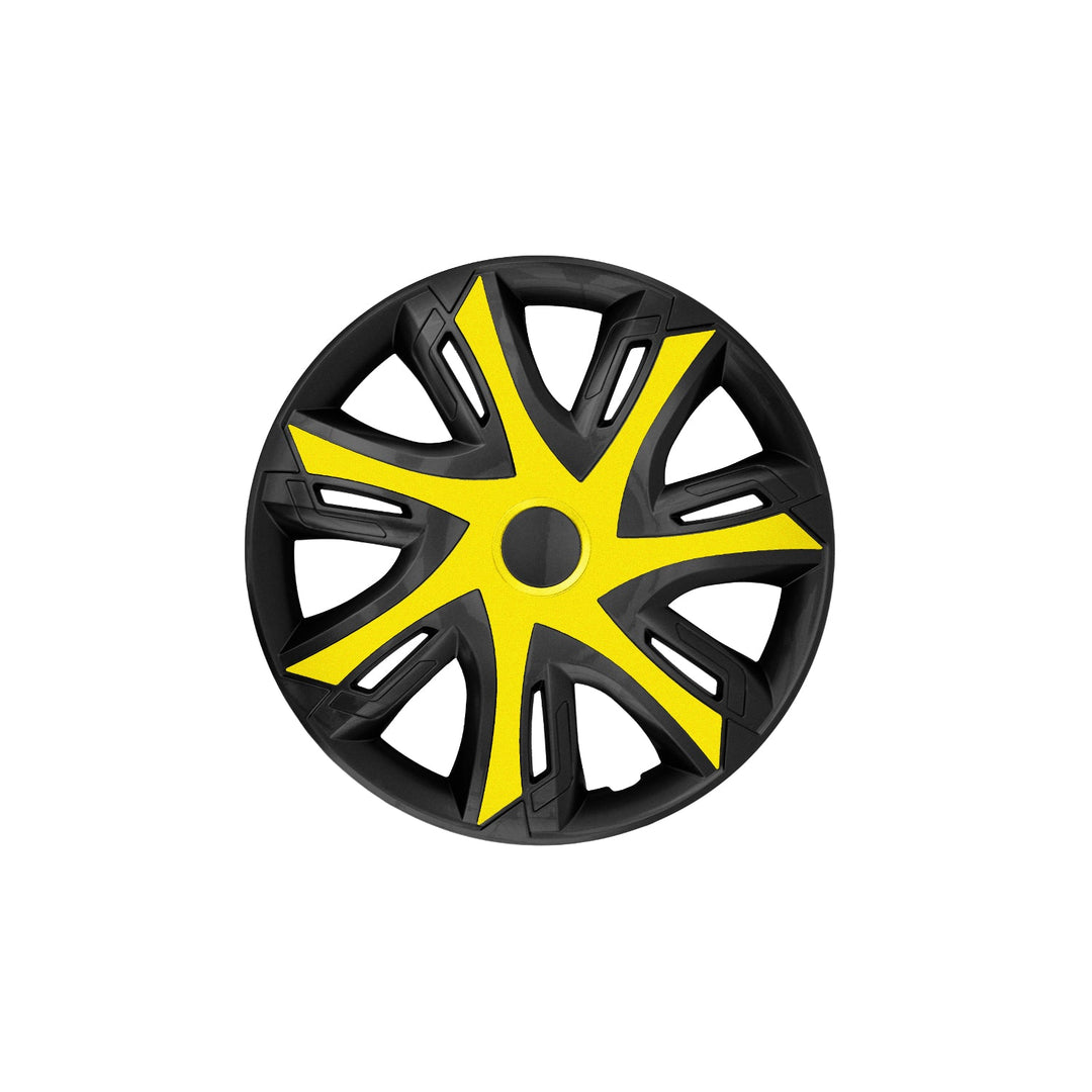 15" NRM N-Power dvobojne žuto/crne središnje kapice za kotače, 4 komada