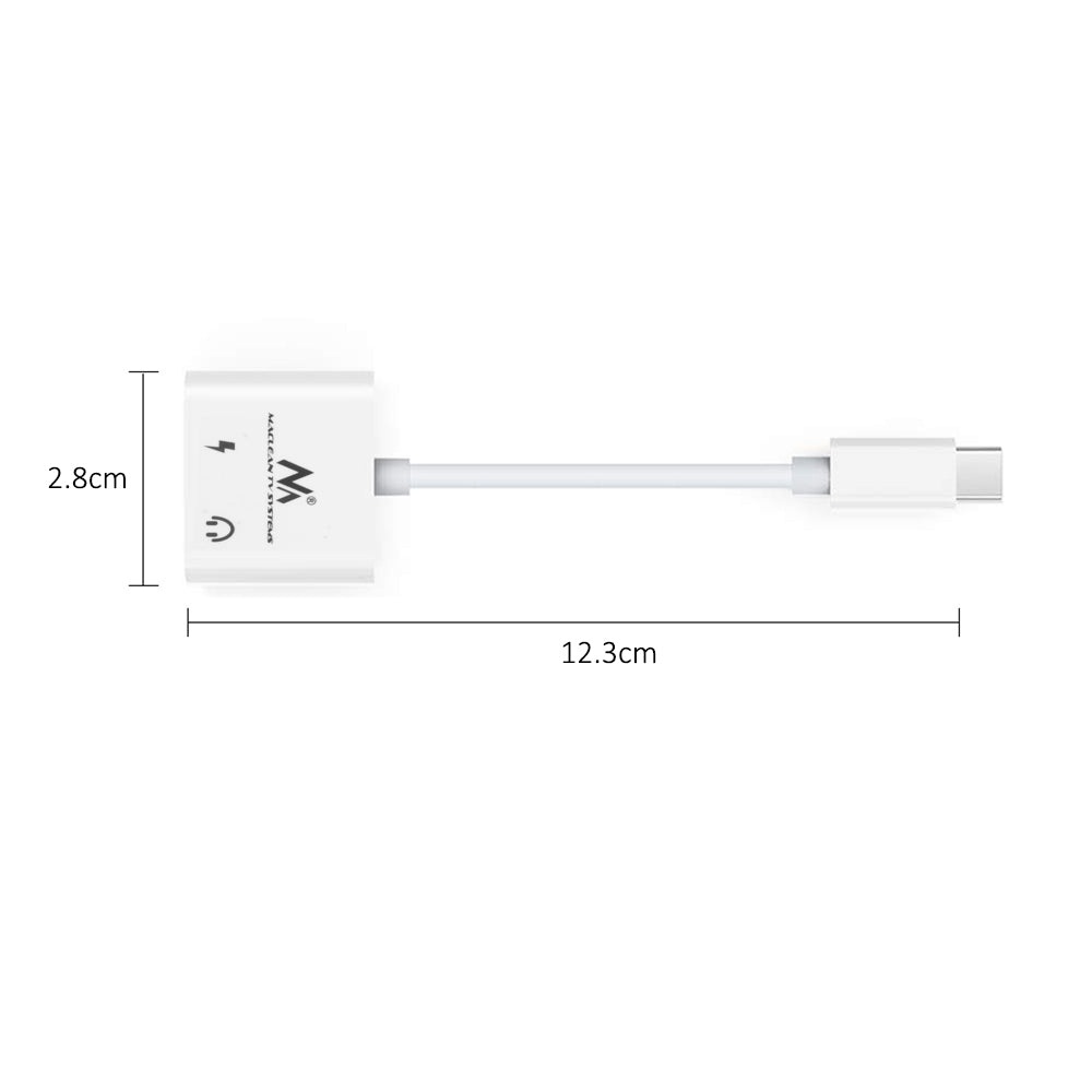 USB Type-C na 3,5 mm mini-jack adapter s Power Delivery (PD) 30 W DAC AC1279 Maclean, MCTV-848