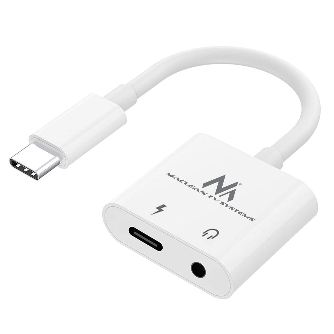 USB Type-C na 3,5 mm mini-jack adapter s Power Delivery (PD) 30 W DAC AC1279 Maclean, MCTV-848