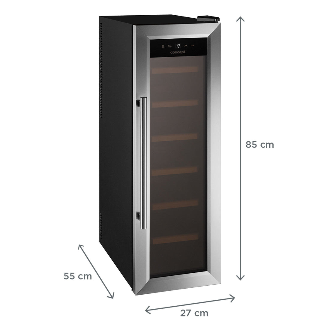 Racitor de vinuri Concept, VTE7014, clasa energetica G, 14 sticle, negru