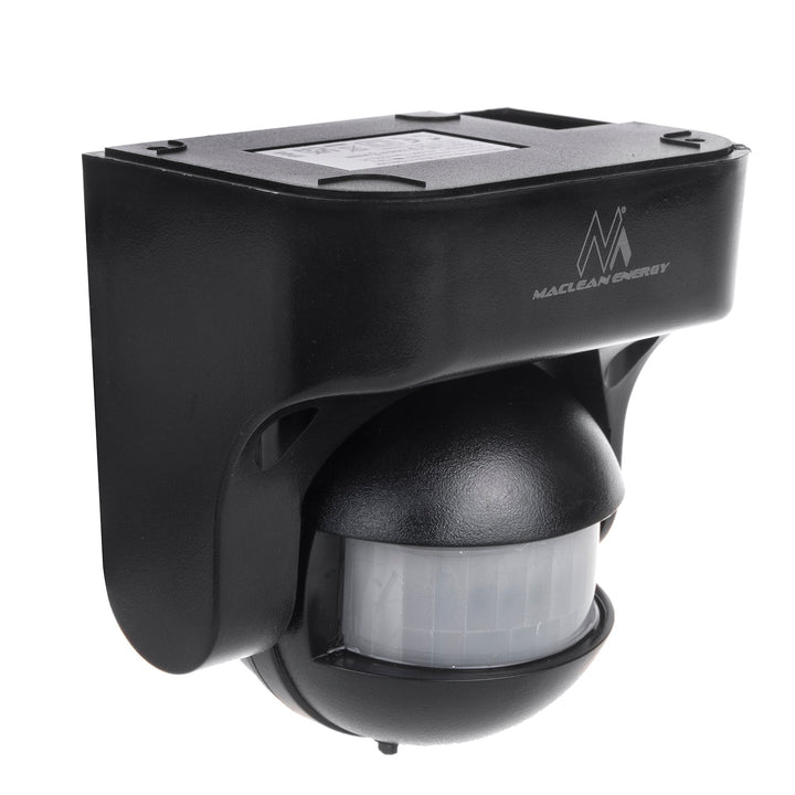 Maclean PIR senzor pokreta, infracrveni, IP44, crni, domet 12 m, max. opterećenje 800/1200 W, MCE358 B