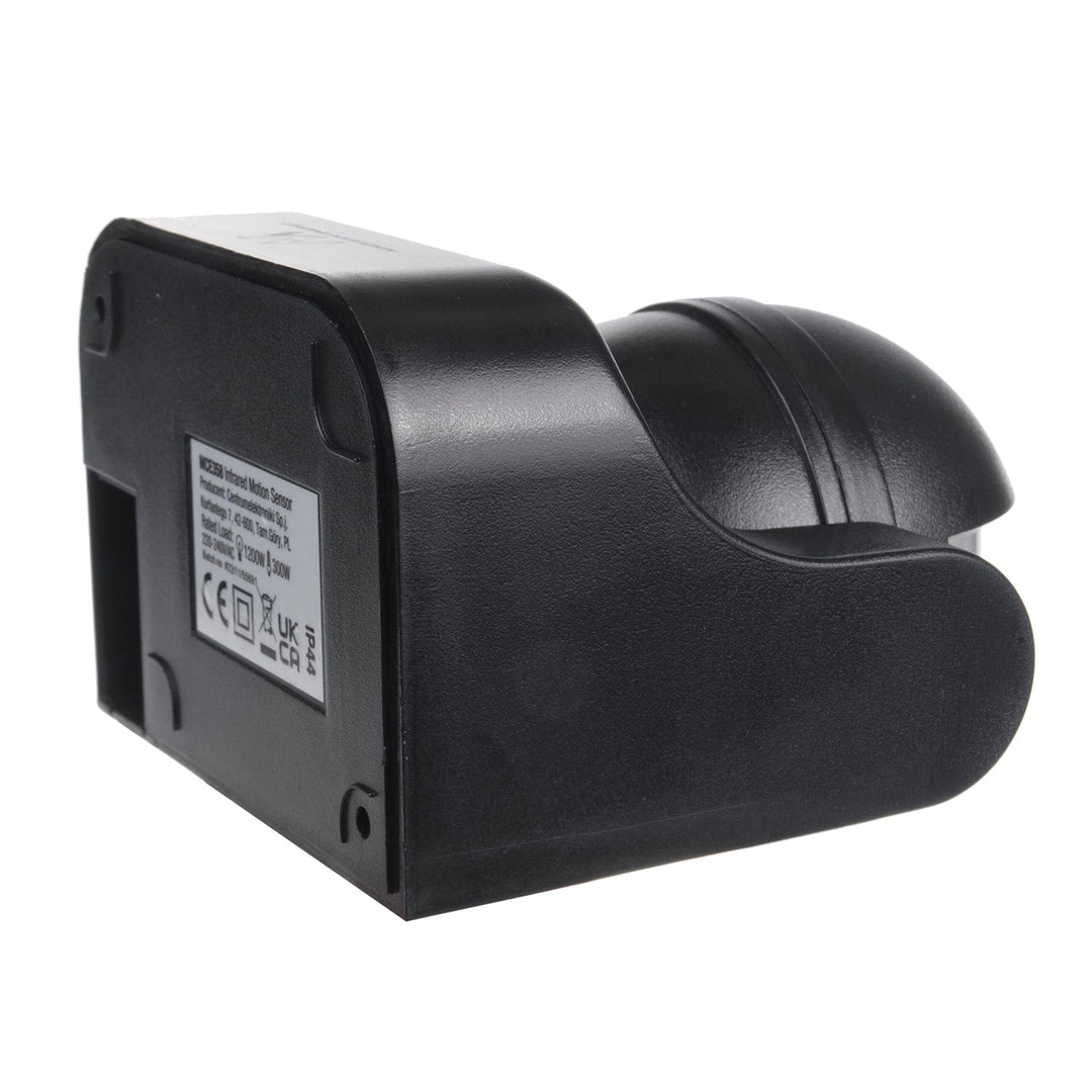 Maclean PIR senzor pokreta, infracrveni, IP44, crni, domet 12 m, max. opterećenje 800/1200 W, MCE358 B