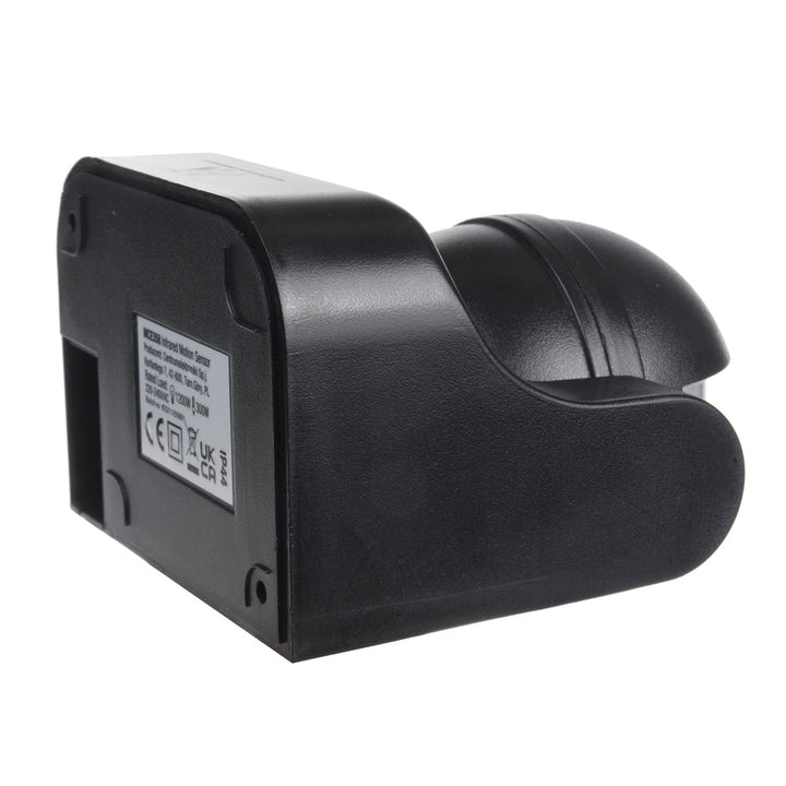Maclean PIR senzor pokreta, infracrveni, IP44, crni, domet 12 m, max. opterećenje 800/1200 W, MCE358 B