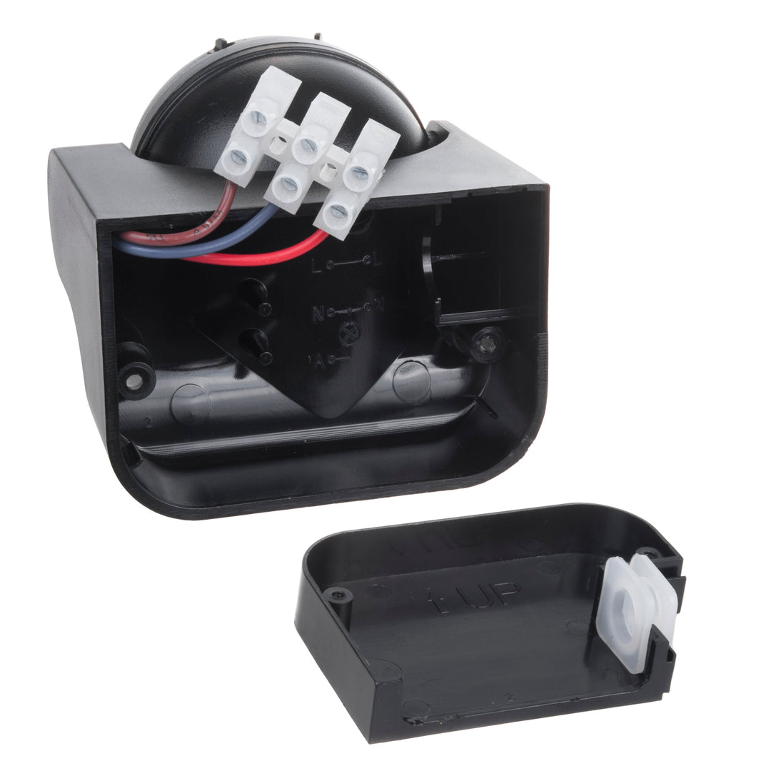 Maclean PIR senzor pokreta, infracrveni, IP44, crni, domet 12 m, max. opterećenje 800/1200 W, MCE358 B