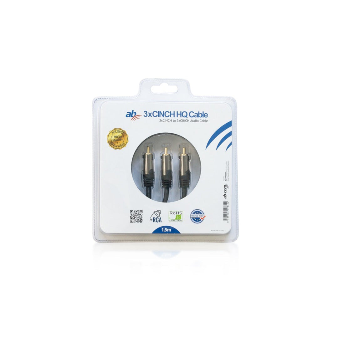 CINCH kabel 3x RCA - 3x RCA 1,5 m AB-COM HQ visoka kvaliteta