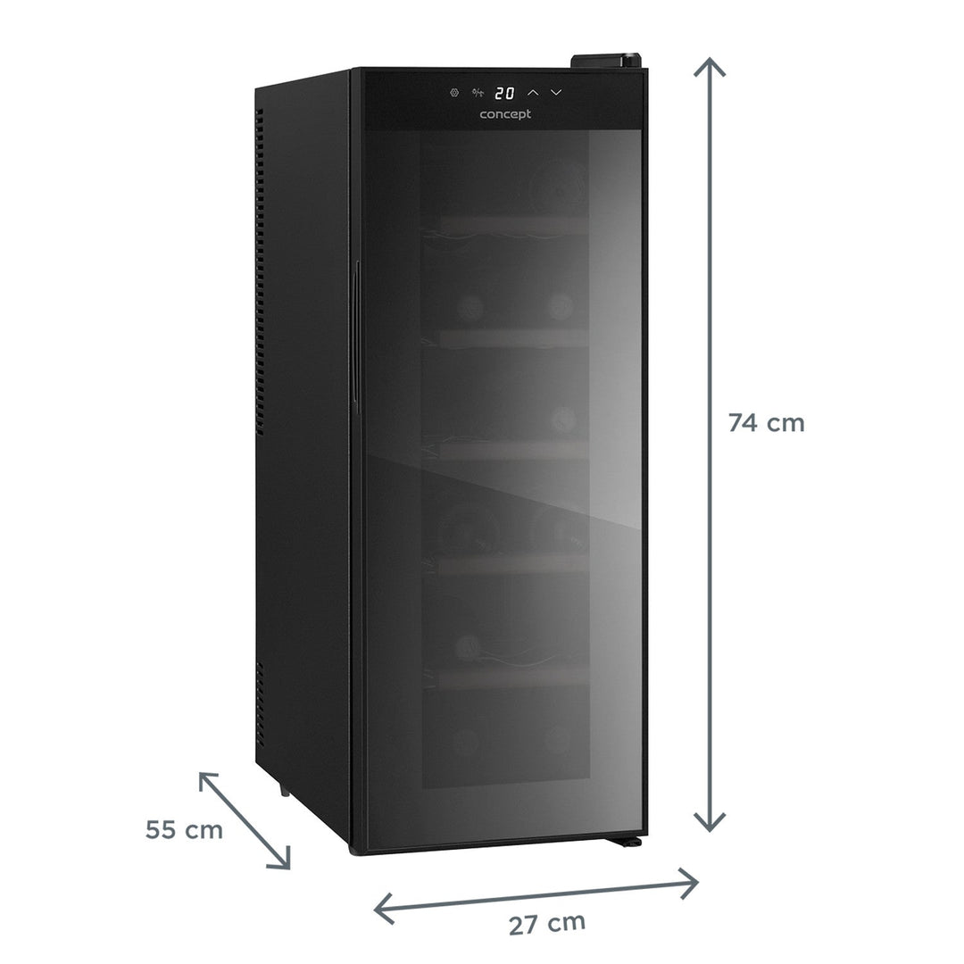 Racitor de vinuri Concept, VTE3012, 12 sticle, negru, 38L