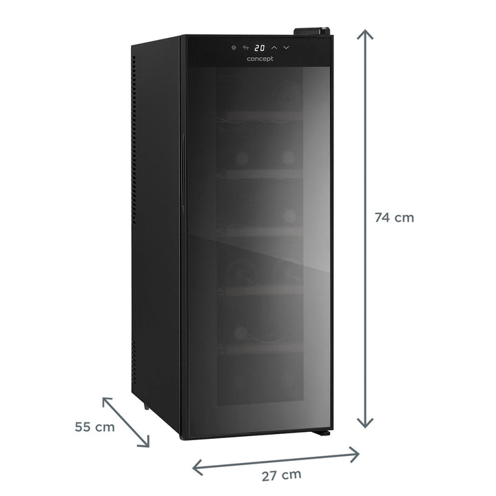 Racitor de vinuri Concept, VTE3012, 12 sticle, negru, 38L
