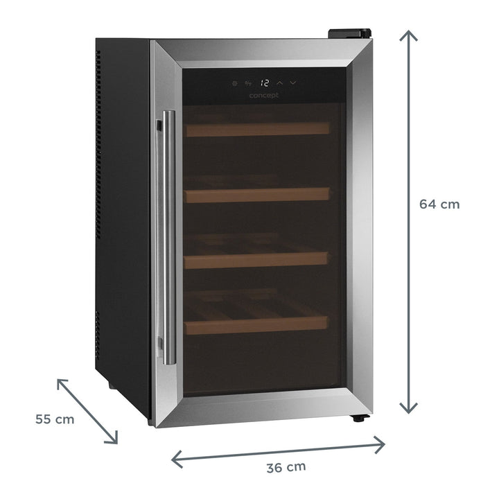 Răcitor de vinuri Concept, VTE7015, 15 sticle, negru, 48L