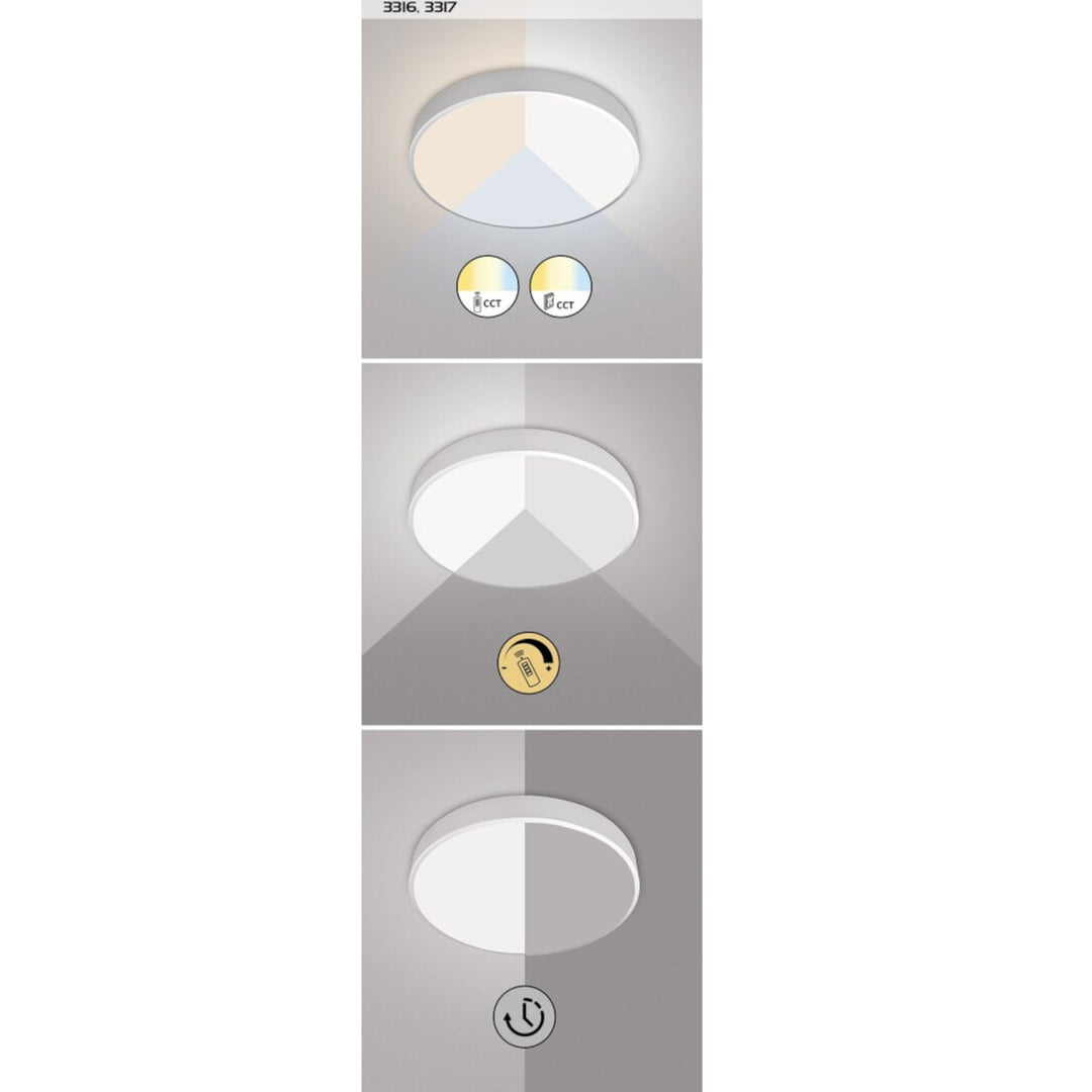 Stropna lampa Tesia, ind. Ceil.LED 60W, mat crna, D60 cm - stropno svjetlo