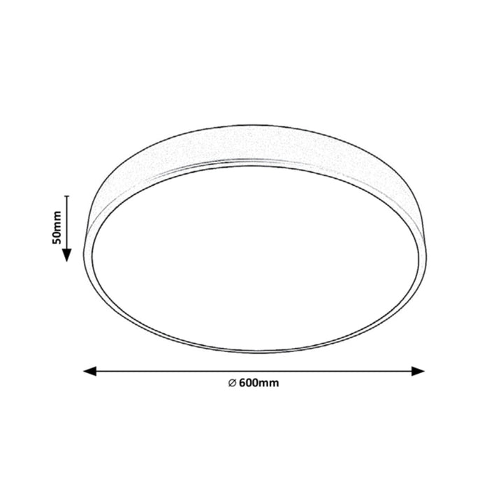 Stropna lampa Tesia, ind. Ceil.LED 60W, mat crna, D60 cm - stropno svjetlo