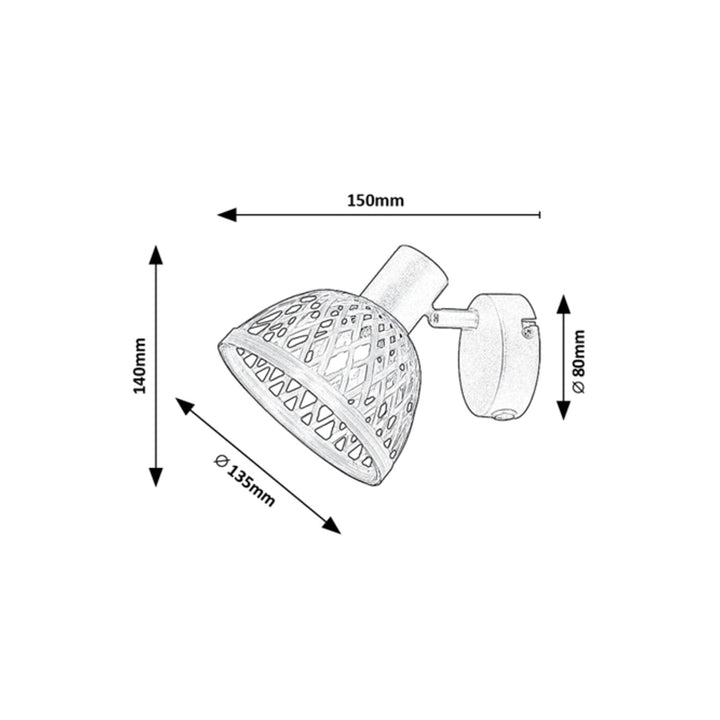 Ratan lampa, ind.spot.E14 1xMAX15W, crna - zidna lampa