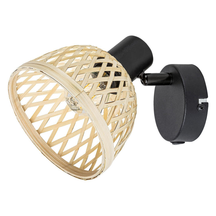 Ratan lampa, ind.spot.E14 1xMAX15W, crna - zidna lampa