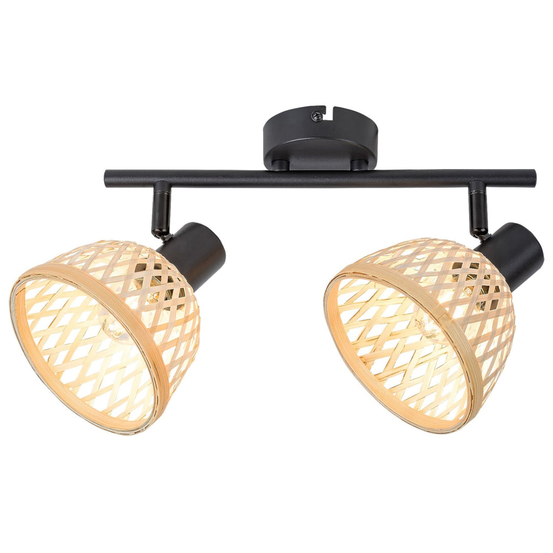 Ratan lampa, ind.spot.E14 2xMAX15W, crna - zidna lampa