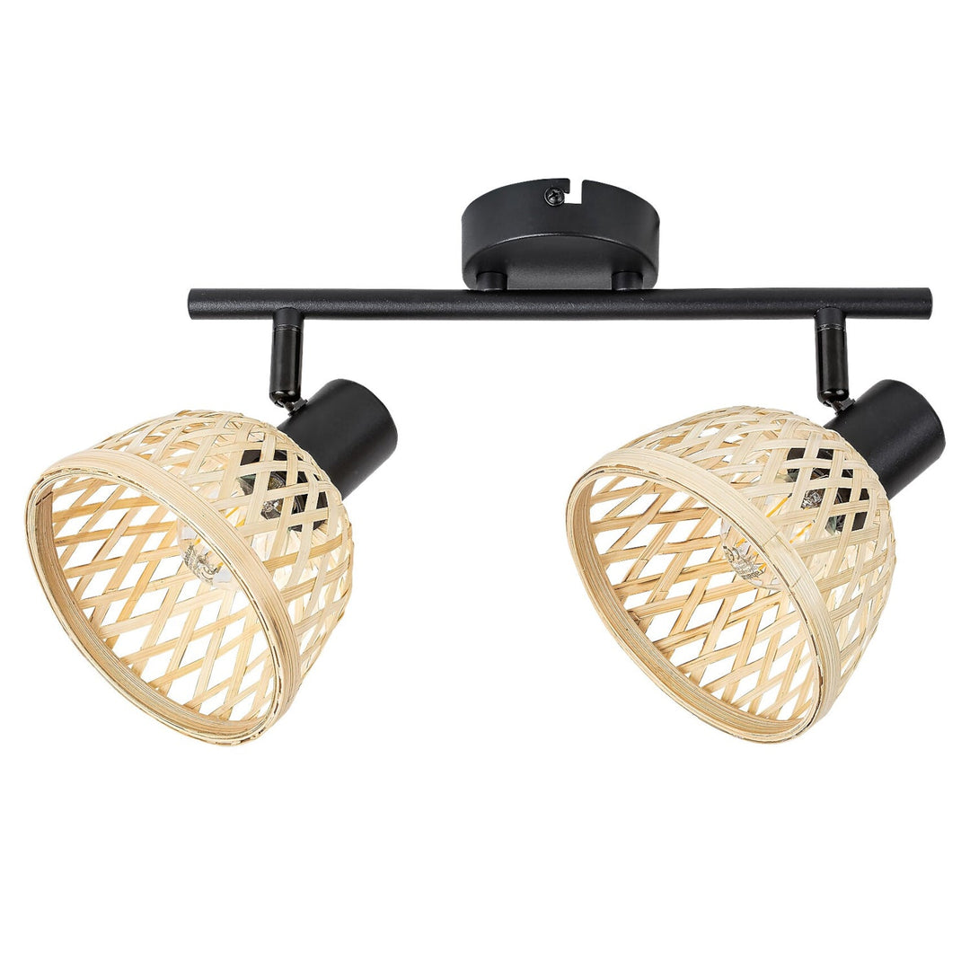 Ratan lampa, ind.spot.E14 2xMAX15W, crna - zidna lampa