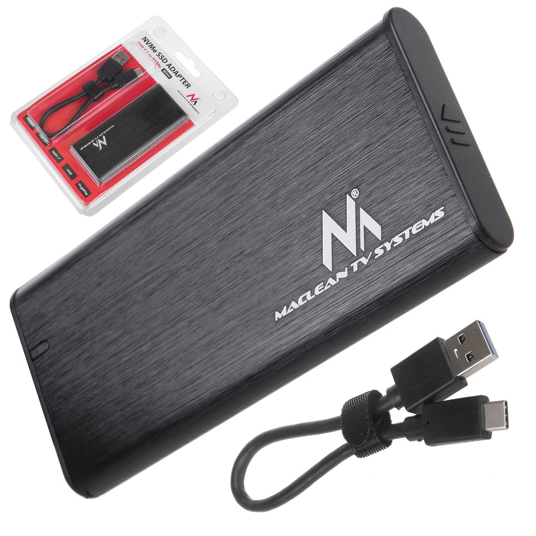 Kućište za pogon Maclean Drive, SSD M.2, NVMe (PCIe), NGFF (SATA), USB 3.1, dimenzije 2230/2240/2260/2280, aluminijsko kućište, MCE443
