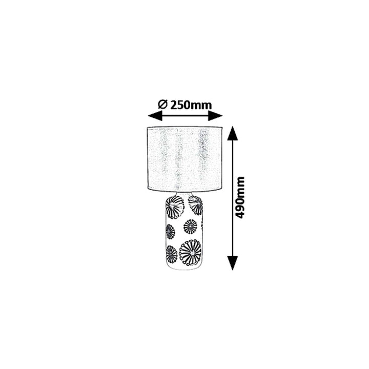 Lampa decorativa de masa Ginger, E27, 60W, 49 cm, alb-auriu