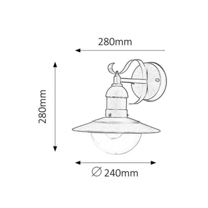 Oslo vrtna zidna lampa E27 60W antikno zlatna IP44