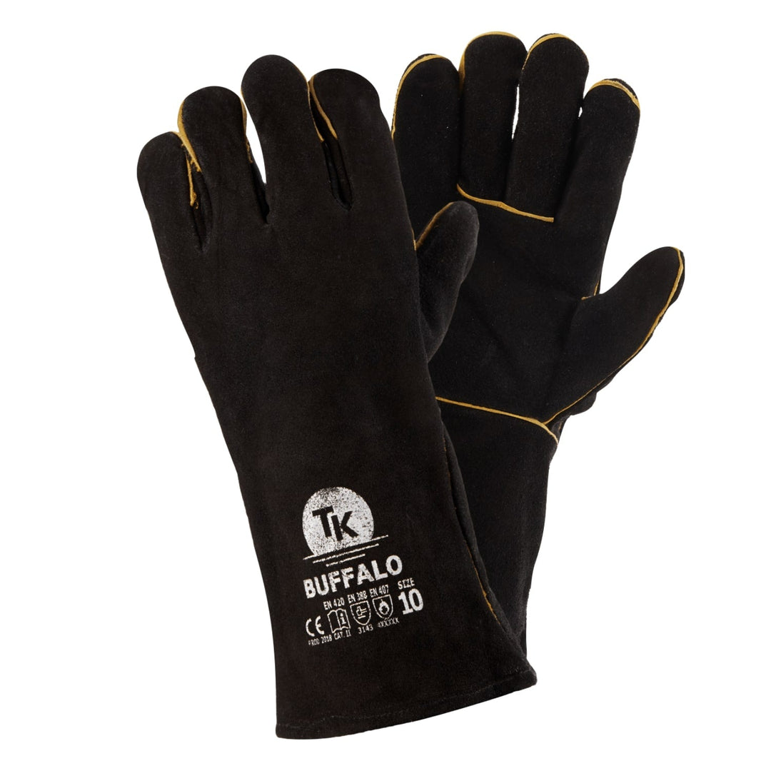Manusi din piele pentru sudura, din spalt bovina, XL, negru