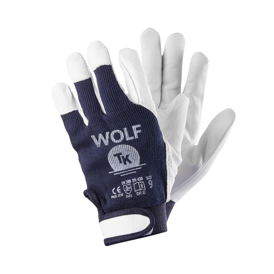 Set de 3 perechi de manusi de protectie Wolf, din piele fina de capra, captuseala din bumbac, marime 2XL