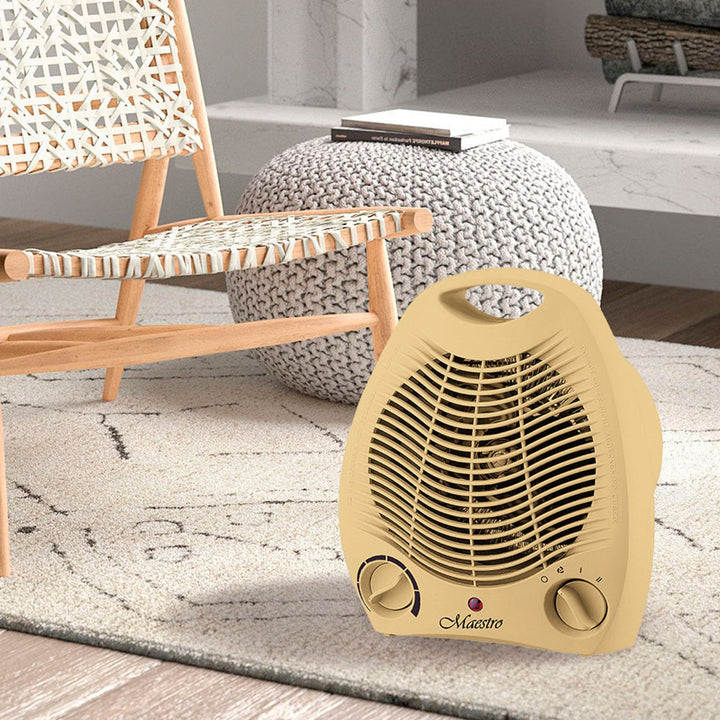 Ventilatorski grijač Električni grijač 2000 W bež Boja ima dva načina rada: način rada s ventilatorom