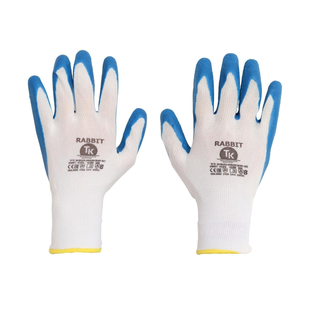 Set de 3 perechi de manusi de protectie Rabbit acoperite cu latex, M