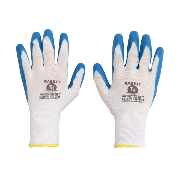 Set de 3 perechi de manusi de protectie Rabbit acoperite cu latex, L