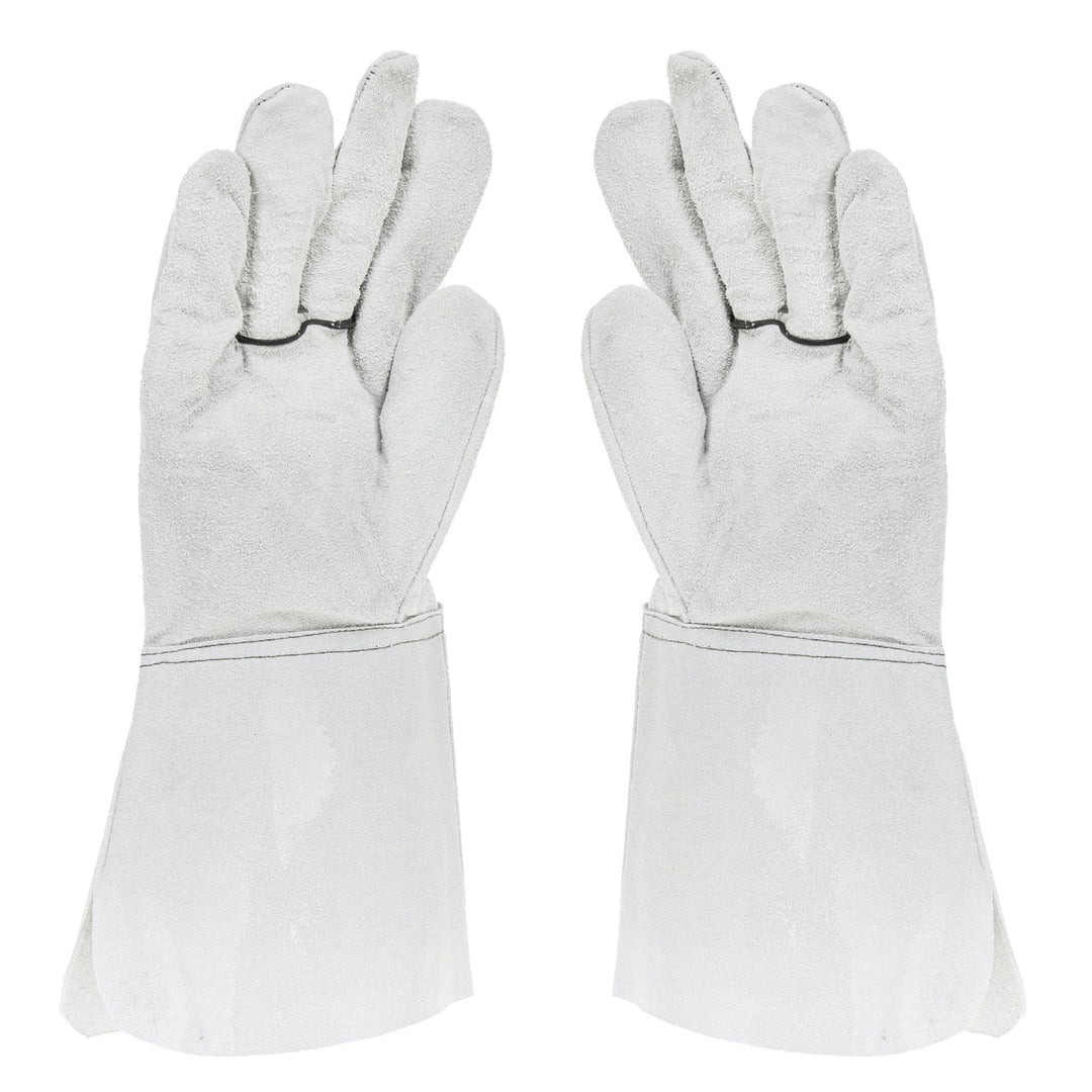 Set de 3 perechi de manusi de protectie din spalt bovina, alb, marime XL