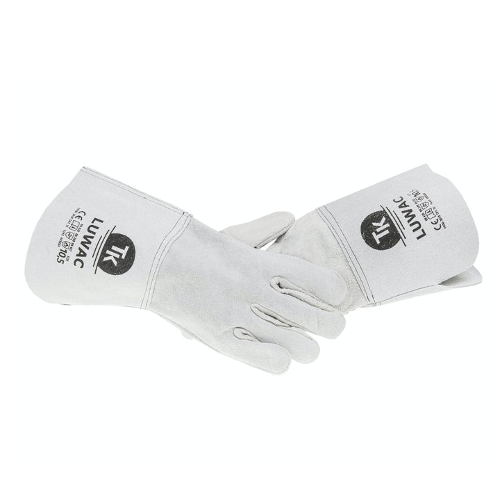 Set de 3 perechi de manusi de protectie din spalt bovina, alb, marime XL