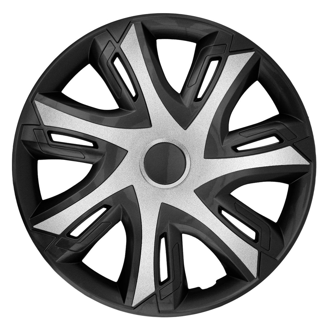 14" NRM N-Power dvodobne srebrno/crne središnje kapice, crne i srebrne, 4 kom.
