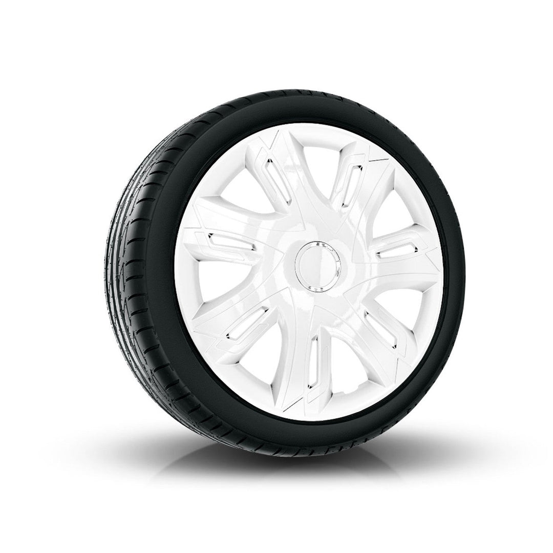 14" Supernova bijelo lakirani poklopac kotača, 4 dijela, univerzalni