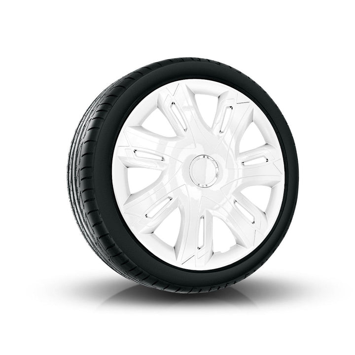 14" Supernova bijelo lakirani poklopac kotača, 4 dijela, univerzalni