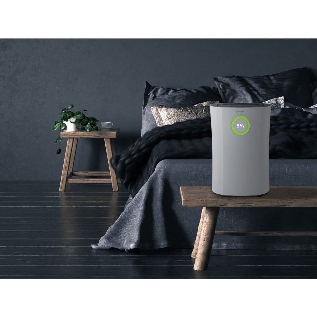 Dezumidificator si purificator Concept, OV2016, ionizare, 16l/24h, display digital, control tactil, alb