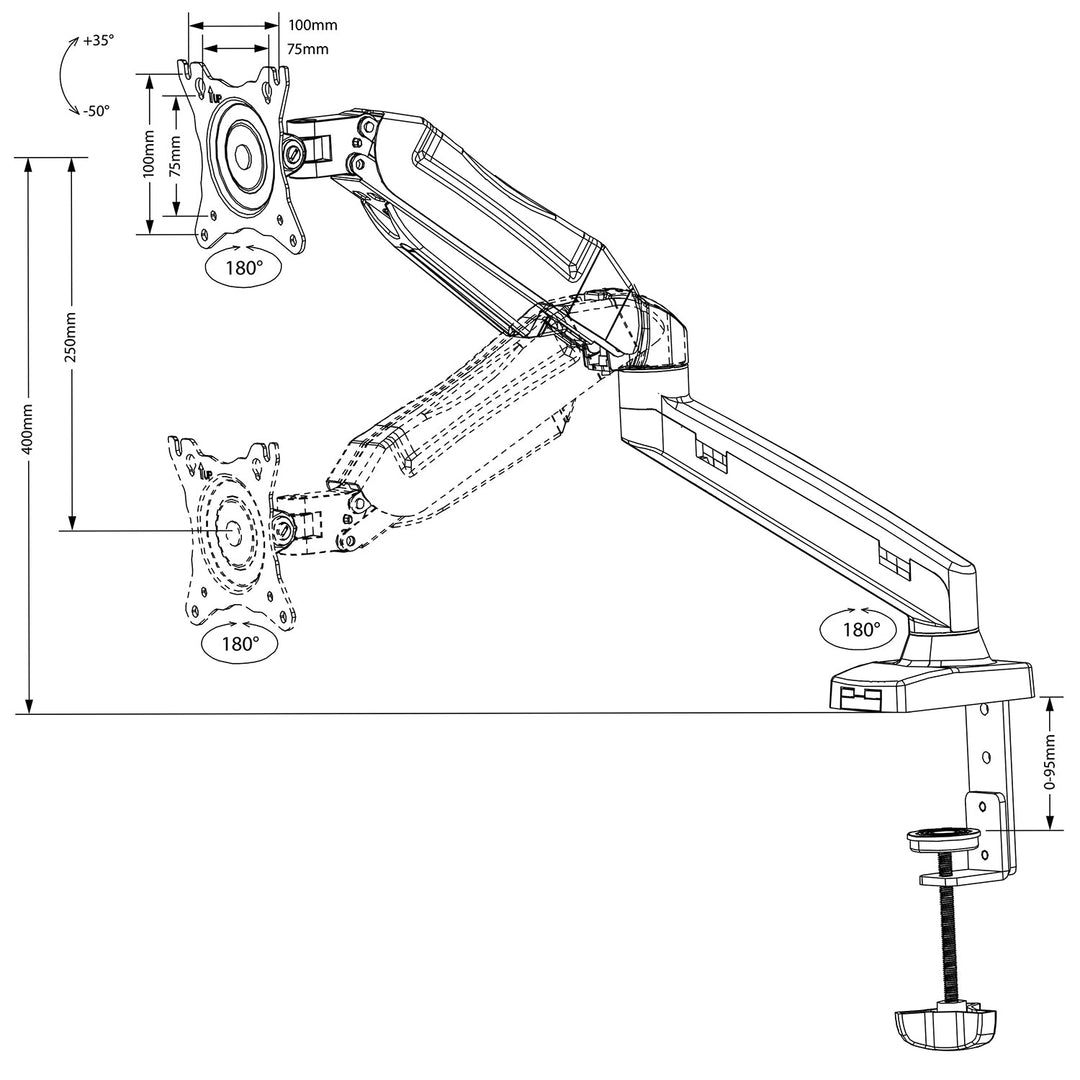 Maclean MC-860 + MC-764 rotirajući držač za laptop