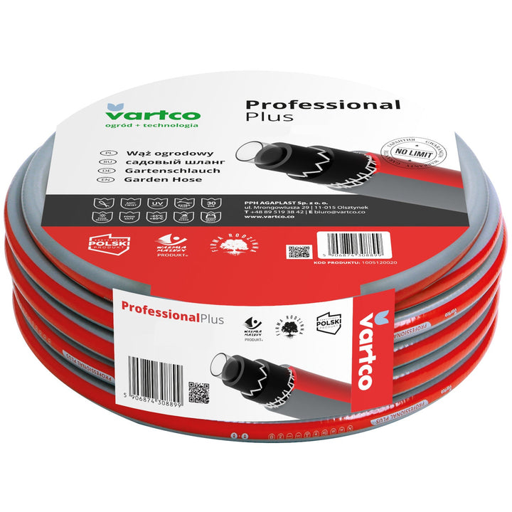 Set furtun de grădină Vartco 6 straturi 30m 1/2"  si 2 x adaptor, 1 x duza, 1 x mufa