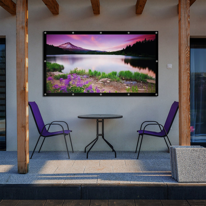 Maclean platno za projekciju, 120", 265x149 cm, 25 mm rub, 16:9, kukice za zatezanje, MC-982