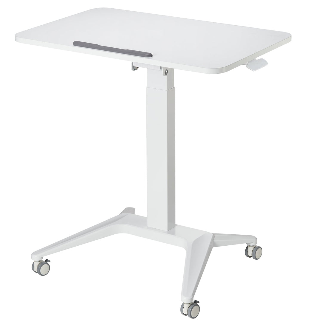 Maclean prijenosni stol za laptop, bijeli, pneumatsko podešavanje visine, 80x52 cm, 8 kg max, visina 109 cm, MC-453W